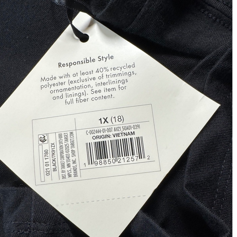 Ava & Viv Womens V-Neck Short Sleeve T-Shirt Black Plus Size 1X 18 New NWT - Picture 6 of 6